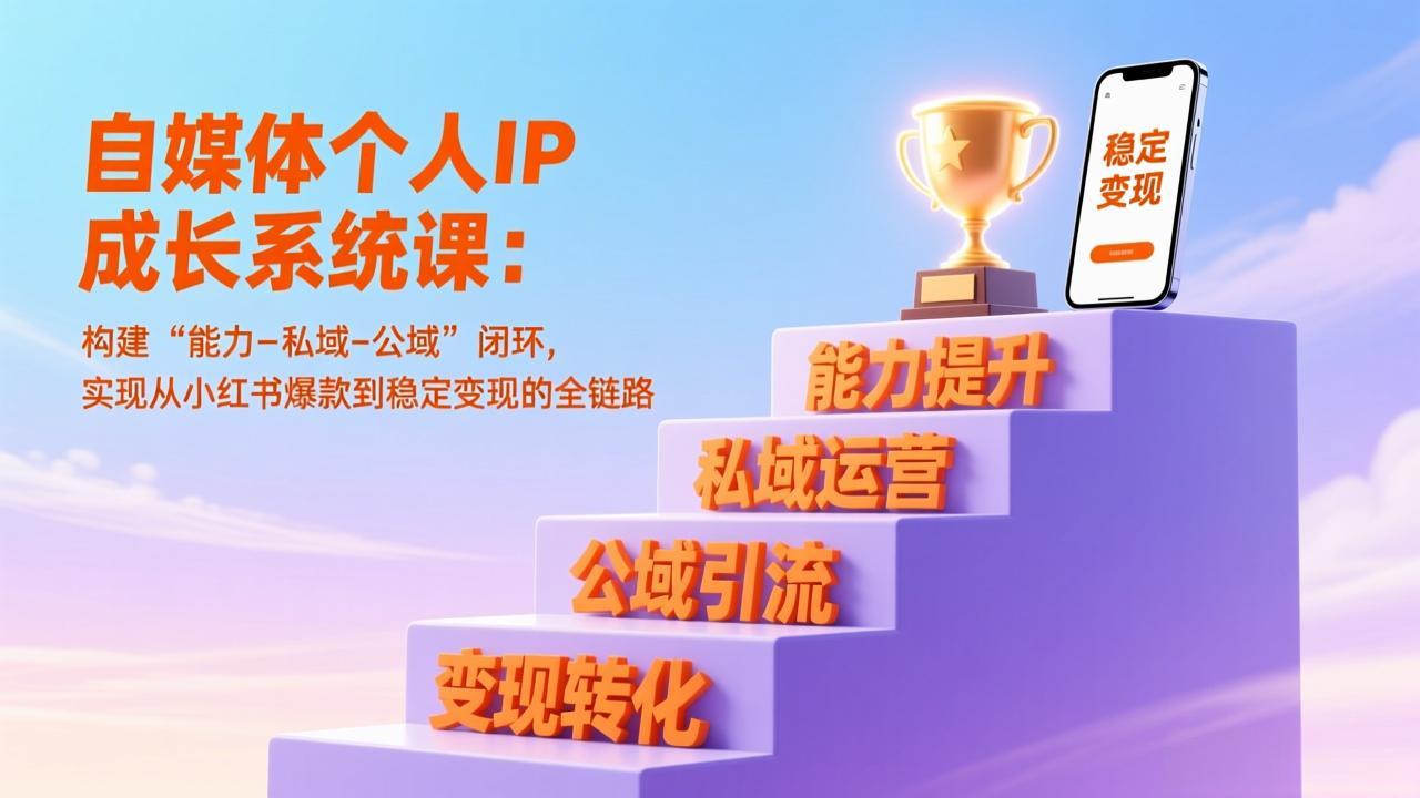 （17192期）自媒体个人IP成长系统课：构建“能力-私域-公域”闭环，实现从小红书爆款到稳定变现的全链路_天恒副业网