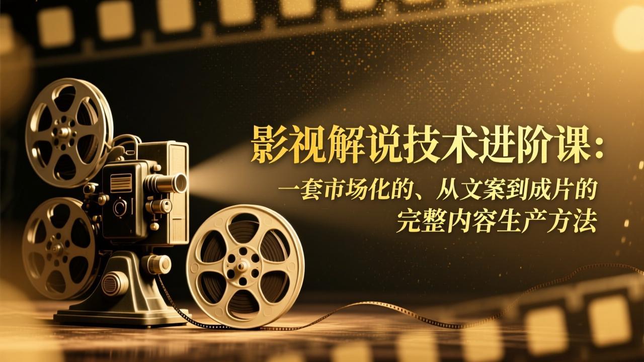 （17185期）影视解说技术进阶课：一套市场化的、从文案到成片的完整内容生产方法_天恒副业网