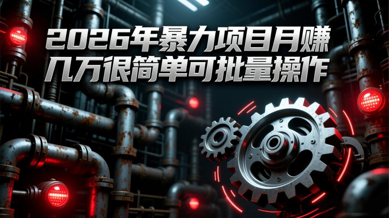 （17218期）2026年暴力项目月赚几万很简单可批量操作，成本低，利润大_天恒副业网