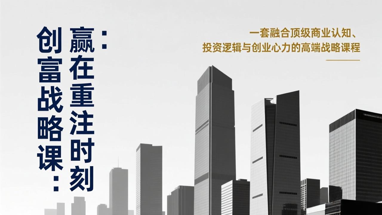 《创富战略课：赢在重注时刻》一套融合顶级商业认知、投资逻辑与创业心力的高端战略课程_天恒副业网
