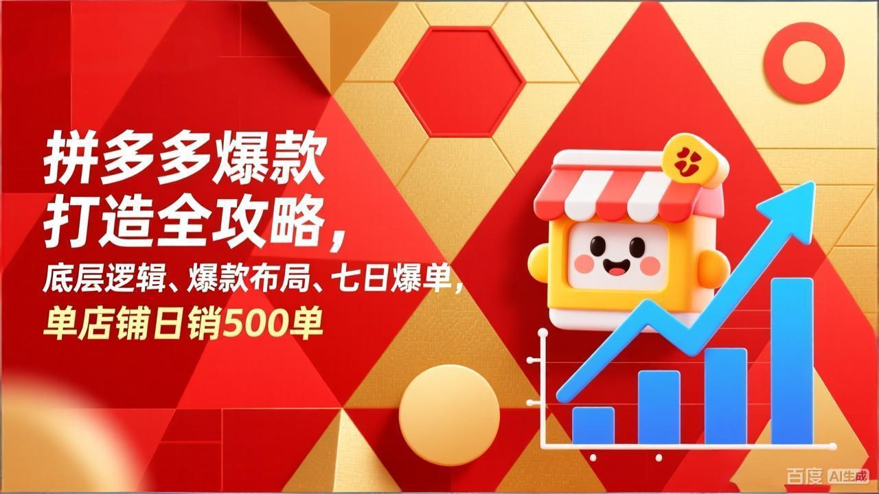 拼多多爆款打造全攻略，底层逻辑、爆款布局、七日爆单，单店铺日销500单_天恒副业网