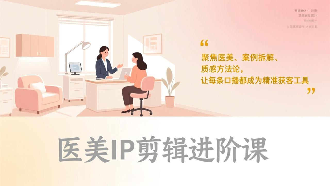 （17303期）医美IP剪辑进阶课，聚焦医美、案例拆解、质感方法论，让每条口播都成为精准获客工具_天恒副业网