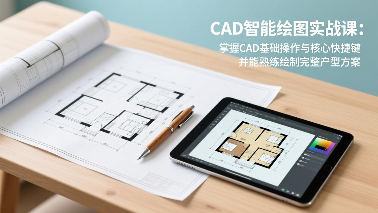 (17348期)CAD智能绘图实战课:掌握CAD基础操作与核心快捷键,并能熟练绘制完整户型方案_天恒副业网