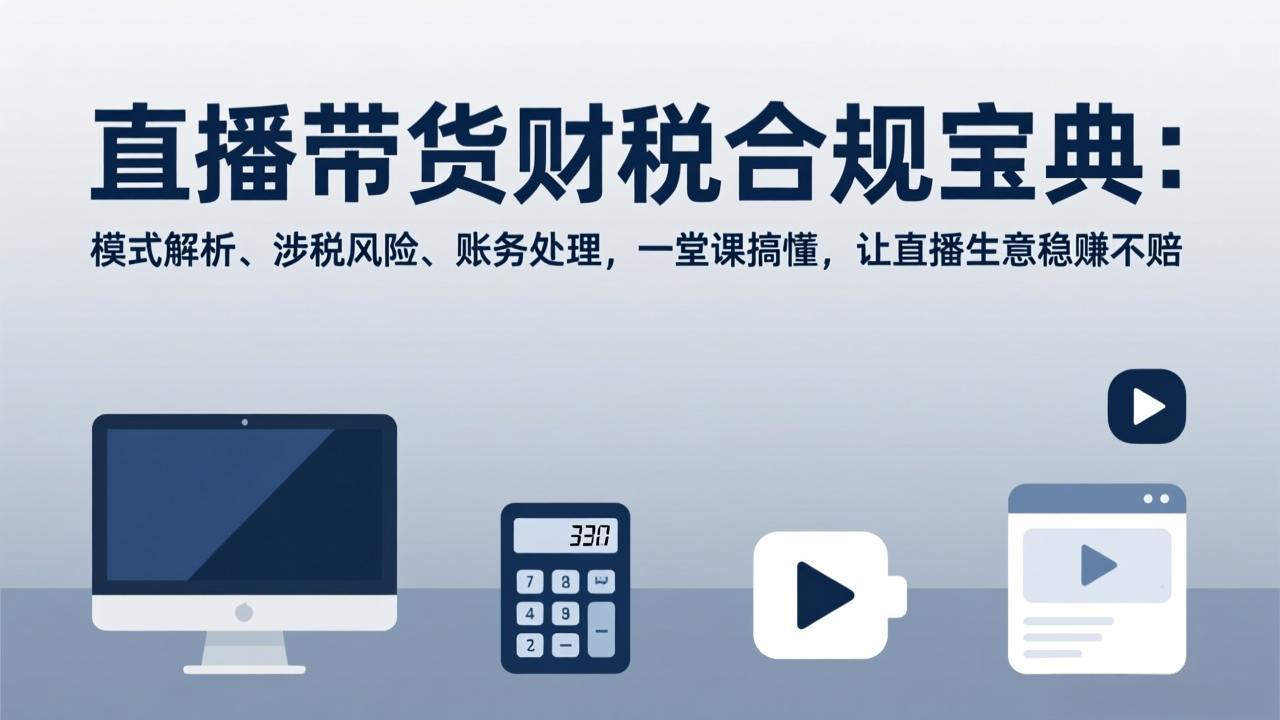 （17354期）直播带货财税合规宝典：模式解析、涉税风险、账务处理，一堂课搞懂，让直播生意稳赚不赔_天恒副业网