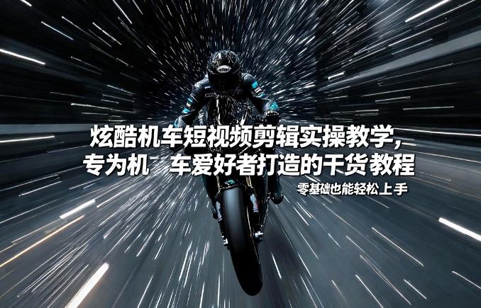 炫酷机车短视频剪辑实操教学，专为机车爱好者打造的干货教程，零基础也能轻松上手_天恒副业网