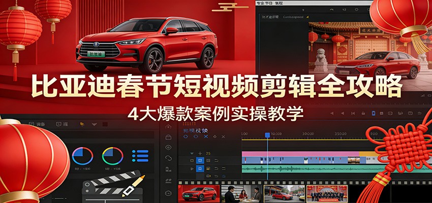 比亚迪春节短视频剪辑全攻略，4大爆款案例实操教学_天恒副业网