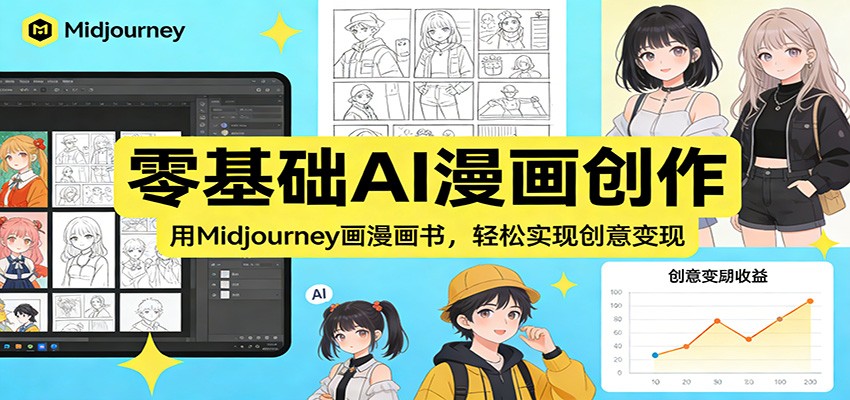 零基础AI漫画创作：用Midjourney画漫画书，轻松实现创意变现_天恒副业网