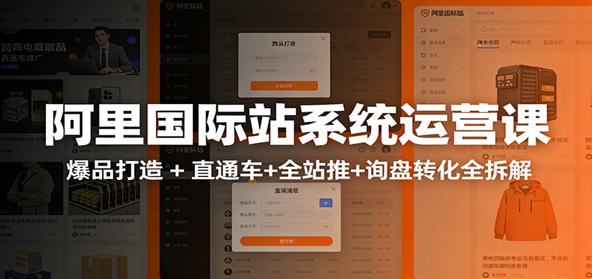 阿里国际站运营实战课：从店铺布局到TOP10旺铺，数据化运营，推广全攻略_天恒副业网