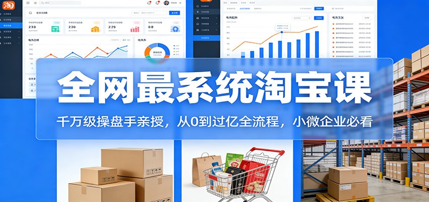 淘宝天猫系统课：千万级操盘手亲授，从0到过亿全流程，小微企业必看_天恒副业网