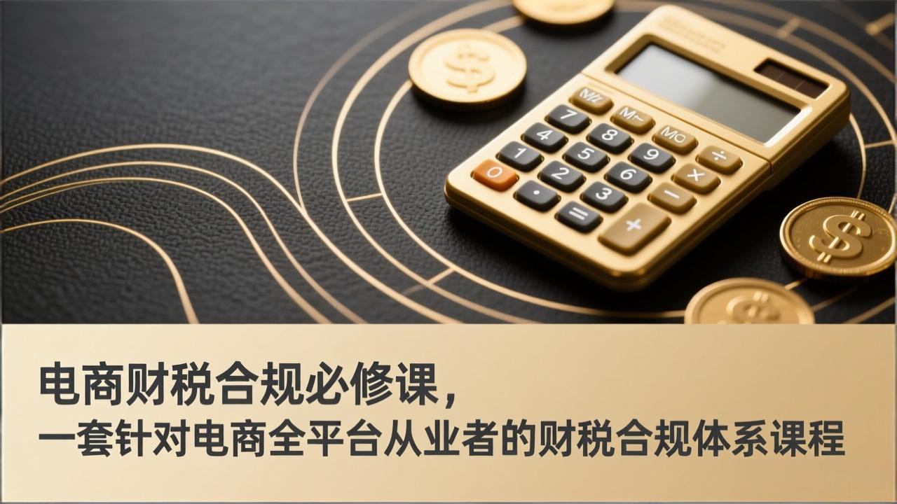 电商财税合规必修课，是一套针对电商全平台从业者的财税合规体系课程_天恒副业网