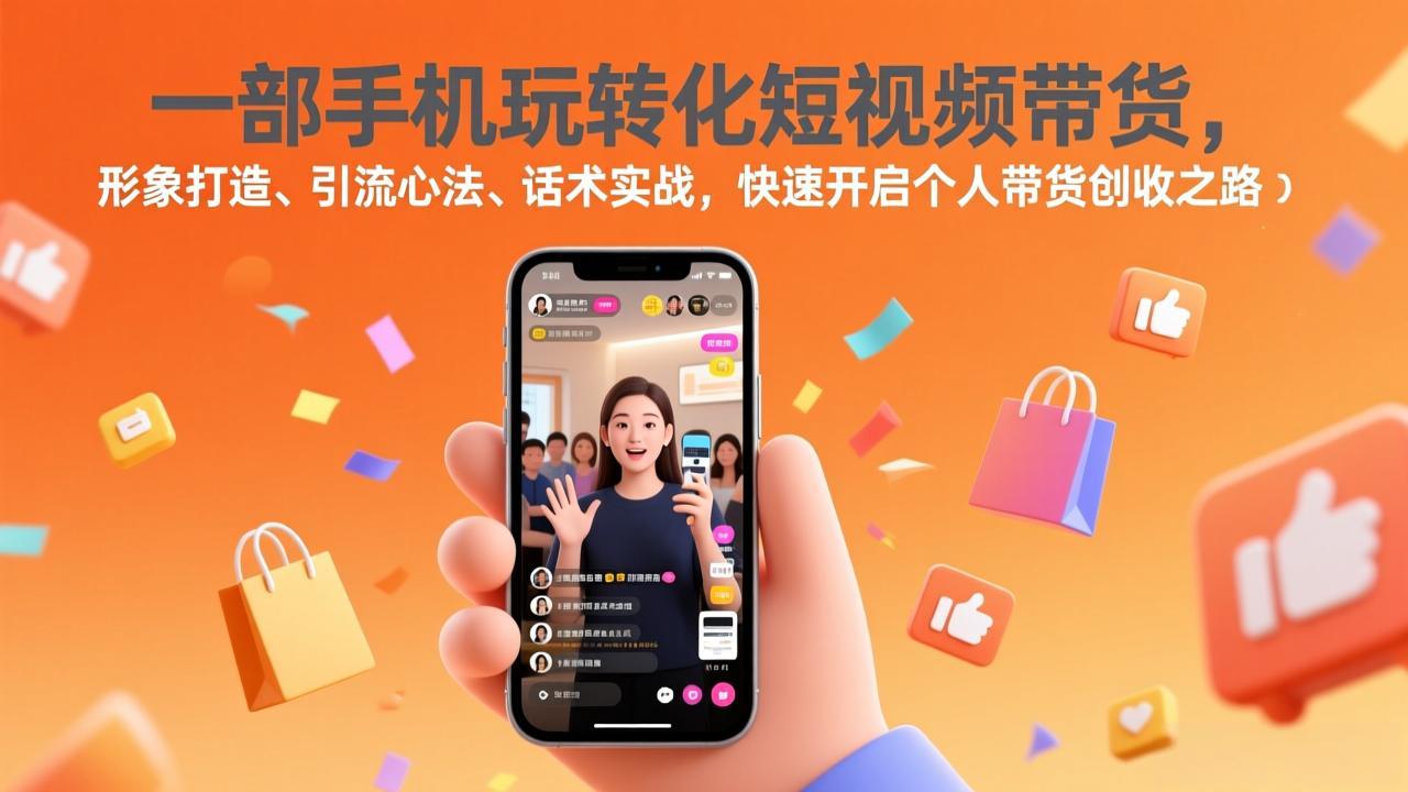 一部手机玩转化短视频带货，形象打造、引流心法、话术实战，快速开启个人带货创收之路_天恒副业网